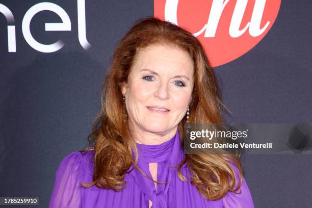 Sarah Ferguson attends the photocall ahead of the Red Cross Charity Event on November 09, 2023 in Rome, Italy.