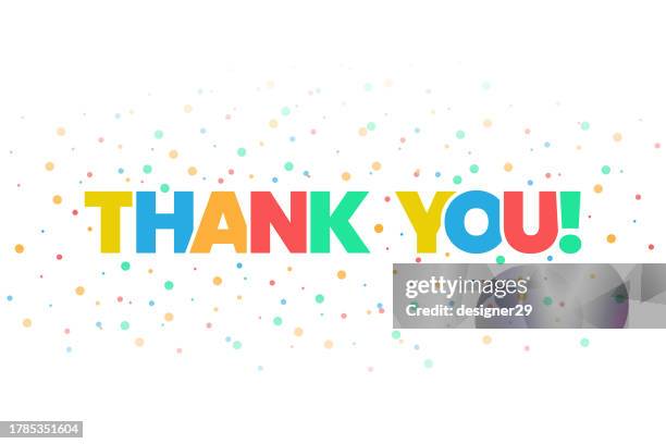 illustrazioni stock, clip art, cartoni animati e icone di tendenza di grazie banner design vettoriale. - grazie