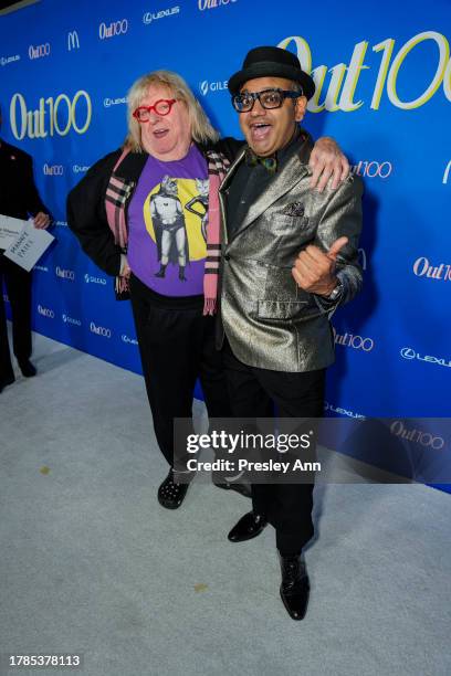 Bruce Vilanch and Manny Patel attend The Out100 Party 2023 at NeueHouse Hollywood on November 09, 2023 in Hollywood, California.