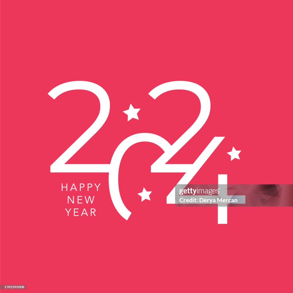 Happy New Year 2024 stock illustration
