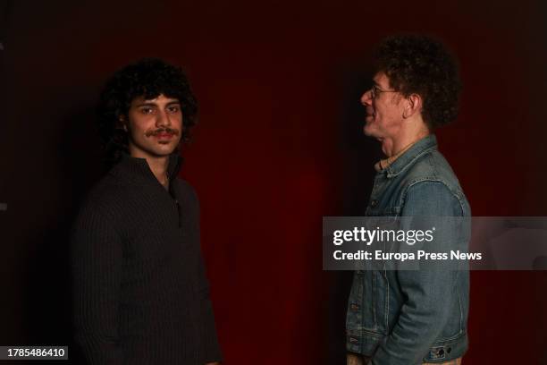 Brazilian musician and singer Jose Fernando Gomes dos Reis, also known as 'Nando Reis' and his son Sebastian Reis , pose for Europa Press, November 9...