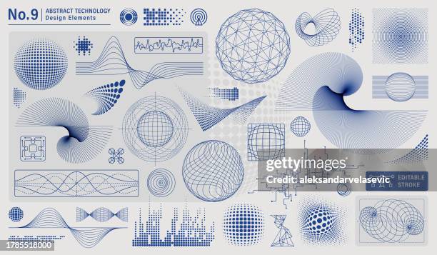 stockillustraties, clipart, cartoons en iconen met abstract technology design elements - 3d wireframe