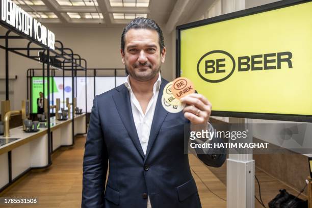 Belgian Brewers Krishan Maudgal poses for the photographer during the launch of a new generic promotional campaign around Belgian beer, in Brussels...