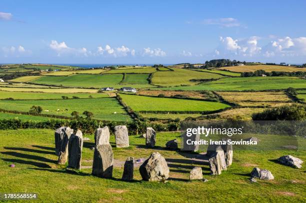 stone circle - standing stone stock pictures, royalty-free photos & images