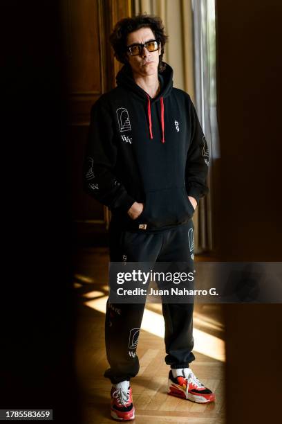 Oscar Jaenada poses for a portrait session at The Westin Palace Hotel on October 05, 2023 in Madrid, Spain.