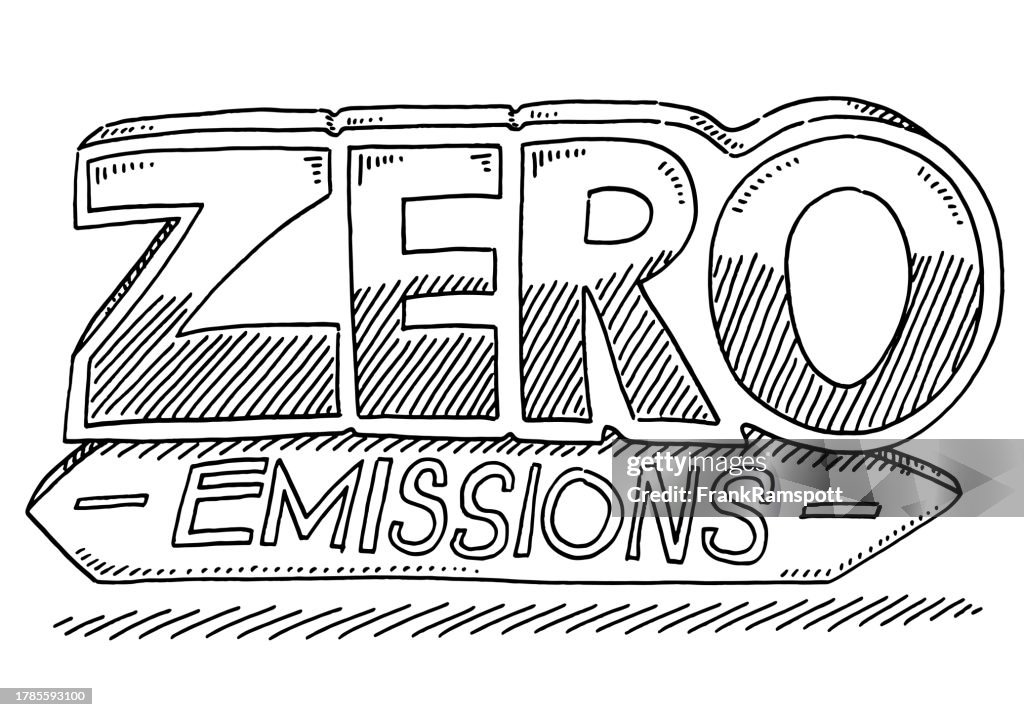 Zero Emissions Label Drawing High-Res Vector Graphic - Getty Images