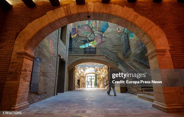 Person observes the works at the Hortensia Herrero Art Center , located inside the former Valeriola Palace, on November 10 in Madrid, Spain. This...