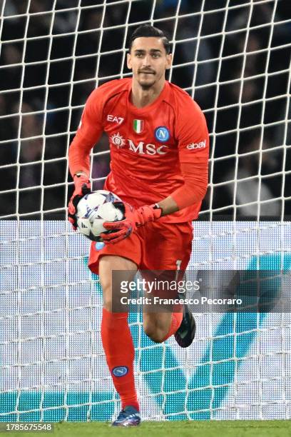 Alex Meret of SSC Napoli during the UEFA Champions League match between SSC Napoli and 1. FC Union Berlin at Stadio Diego Armando Maradona on...