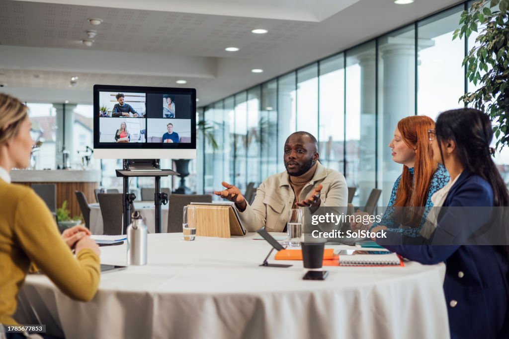 In Person Conference Virtual And In Person Conference High-Res Stock Photo - Getty Images
