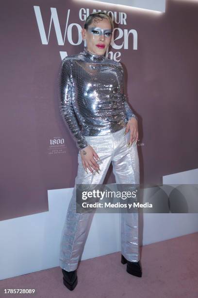 Kunno poses for a photo during a Red Carpet of 2023 Women of the Year, of Glamour Magazine at Hotel St. Regis on November 9, 2023 in Mexico City,...