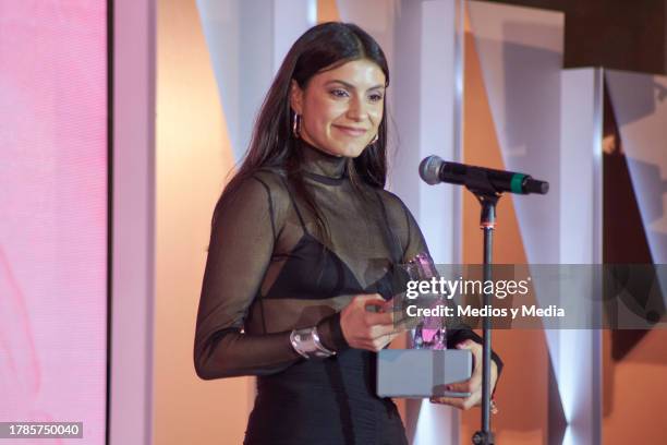 Bárbara Lopéz speaks during the ceremony 2023 Women of the Year, of Glamour Magazine at Hotel St. Regis on November 9, 2023 in Mexico City, Mexico.