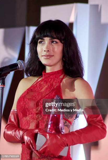 Victoria Volkova speaks during the ceremony 2023 Women of the Year, of Glamour Magazine at Hotel St. Regis on November 9, 2023 in Mexico City, Mexico.