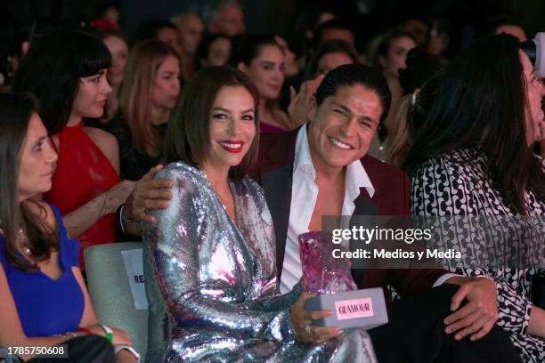 Eva Longoria and Cristo Hernández pose for a photo during the ceremony 2023 Women of the Year, of Glamour Magazine at Hotel St. Regis on November 9,...
