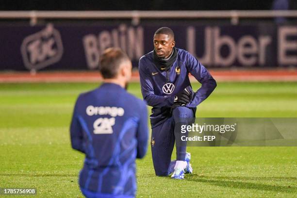 Ousmane DEMBELE during the French Players a training session at Centre National du Football on November 15, 2023 in Clairefontaine-en-Yvelines,...