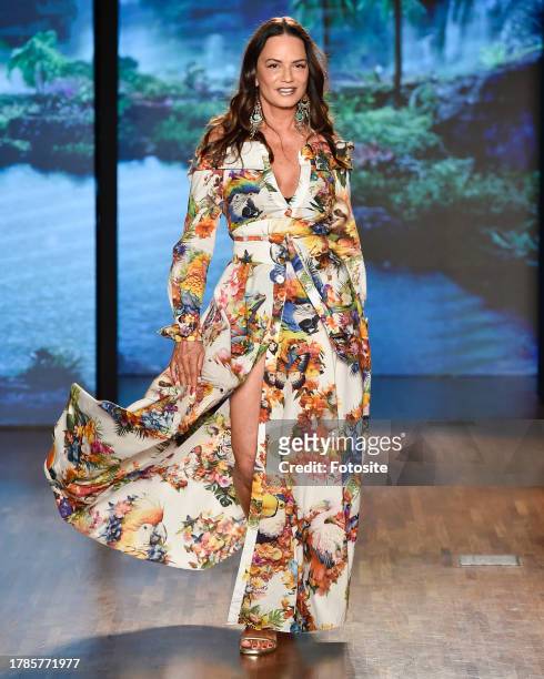 Luiza Brunet walks the runway during The Paradise fashion show as part of the Sao Paulo Fashion Week N56 on November 9, 2023 in Sao Paulo, Brazil.