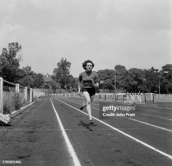 British sprinter Anne Pashley training at Motspur Park for the... News