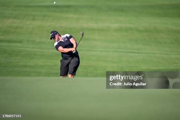 Caroline Hedwall of Sweden chips to the second green during the second round of The ANNIKA driven by Gainbridge at Pelican at Pelican Golf Club on...