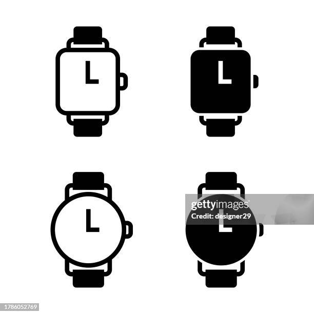 smartwatch-icon-set-vektordesign. - smartwatch stock-grafiken, -clipart, -cartoons und -symbole