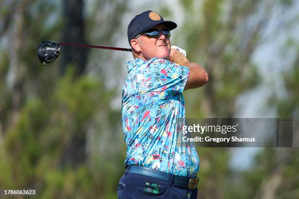 Points of the United States hits a tee shot on the 17th hole during the second round of the Butterfield Bermuda Championship at Port Royal Golf...