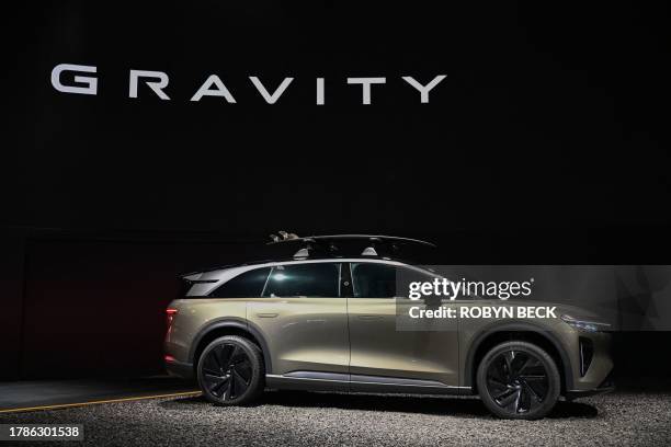 The 2025 Lucid Gravity is unveiled at the Lucid press conference during Automobility LA, the media preview day for the 2023 LA Auto Show, at the Los...