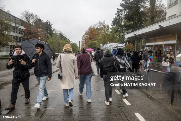 Illustration picture shows students at the ULB campus, in marge of the Saint-Verhaegen / Sint-Verhaegen - Saint-Ve/ St-Ve celebration of the VUB and...