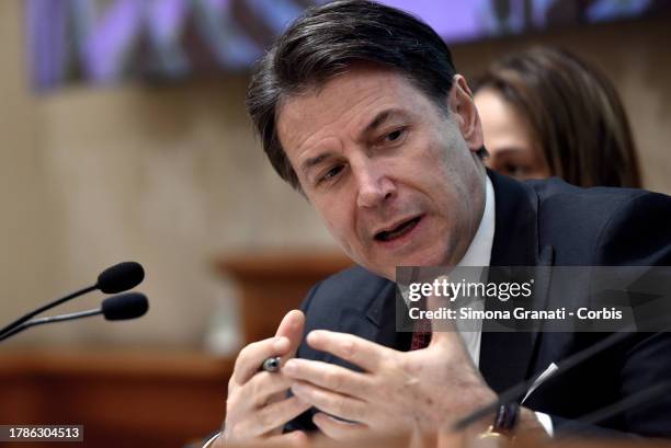 President of the Five Star Movement Giuseppe Conte participates in the press conference for the presentation of the C.E.S.A.A. Project. For the...