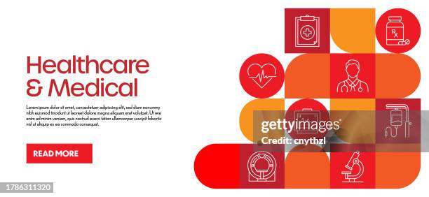 healthcare and medical related design with line icons. simple outline symbol icons. hospital, doctor, emergency, medicine, surgery - functional magnetic resonance imaging brain stock illustrations