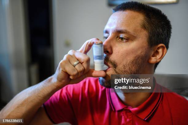 asthmatic inhaler - aerosol can stock pictures, royalty-free photos & images