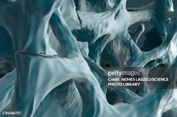 fractures in osteoporotic bone tissue, illustration - osteocyte stock illustrations