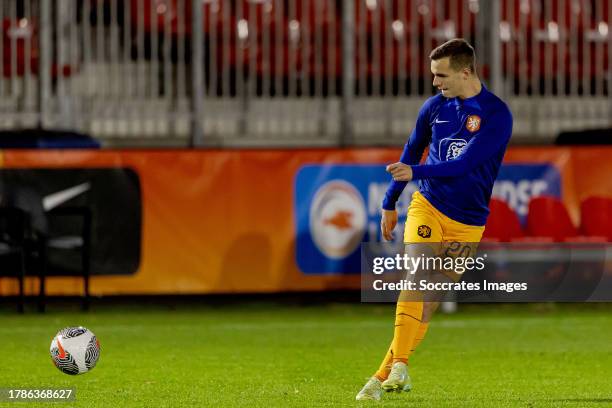 Calvin Twigt of Holland U21 during the U21 Men match between Holland U21 v Gibraltar U21 at the Yanmar Stadium on November 16, 2023 in Almere...