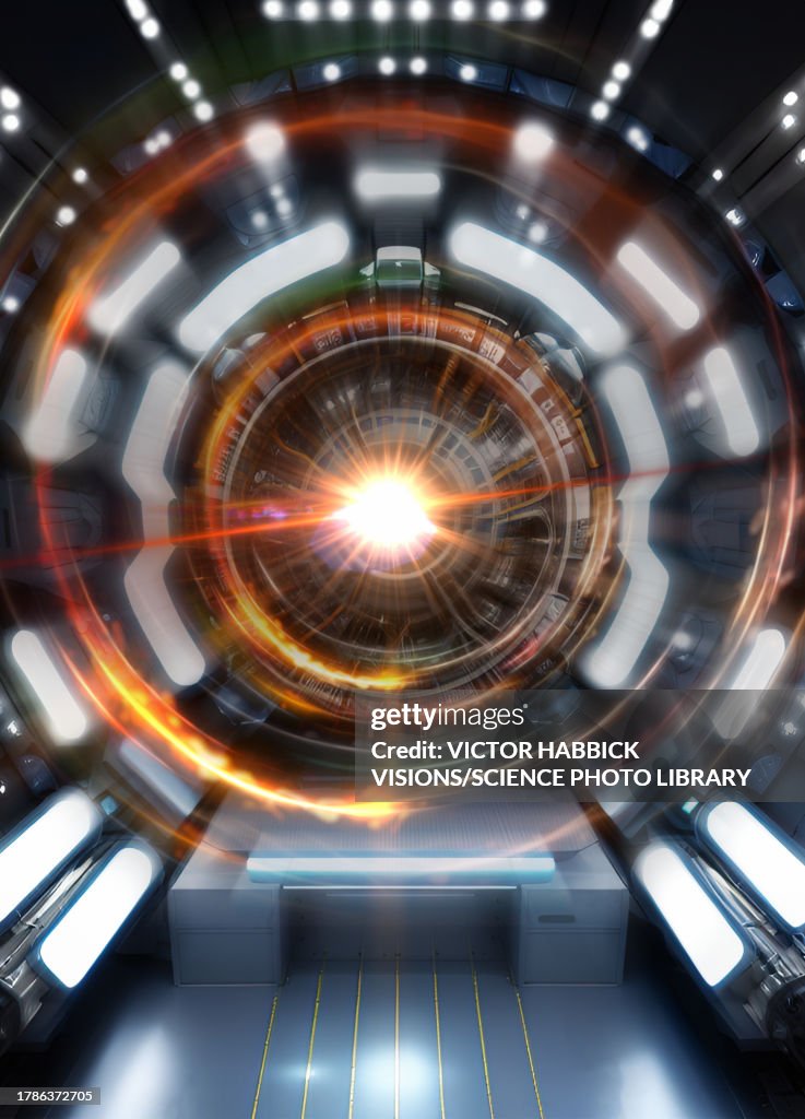 Particle Accelerator Front Particle Accelerator Conceptual Illustration High-Res Vector Graphic ...