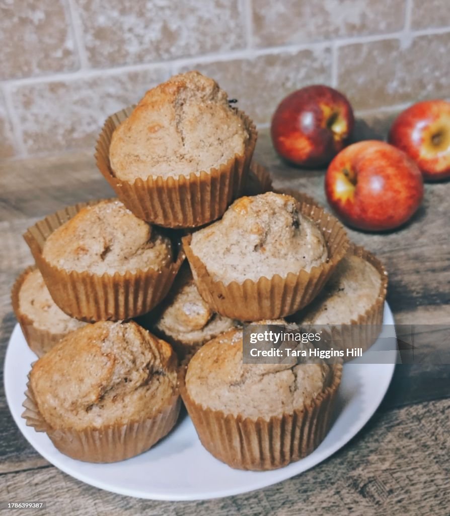 Muffins with a rustic backround