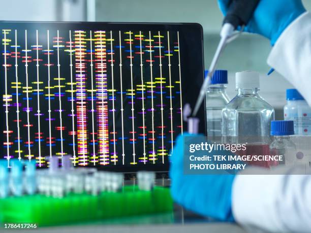 genetic research, conceptual image - teste de dna imagens e fotografias de stock