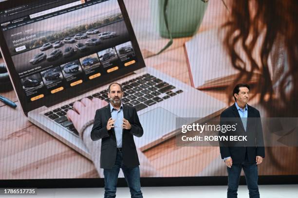 Amazon Vice President of Worldwide Corporate Business Development Marty Mallick and Hyundai Global President and Chief Operating Officer Jose Munoz...