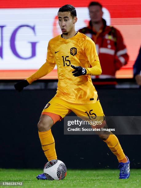 Anass Salah-Eddine of Holland U21 during the U21 Men match between Holland U21 v Gibraltar U21 at the Yanmar Stadium on November 16, 2023 in Almere...