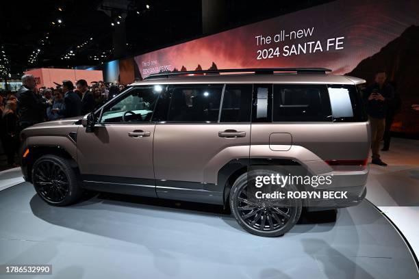 The 2024 Hyundai Santa Fe is unveiled at the Hyundai press conference at Automobility LA, the media preview day for the Los Angeles Auto Show, on...