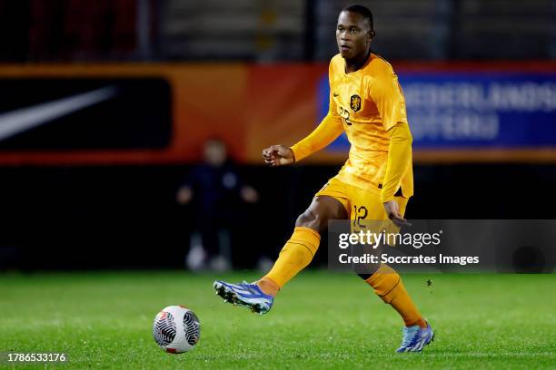 Neraysho Kasanwirjo of Holland U21 during the U21 Men match between Holland U21 v Gibraltar U21 at the Yanmar Stadium on November 16, 2023 in Almere...