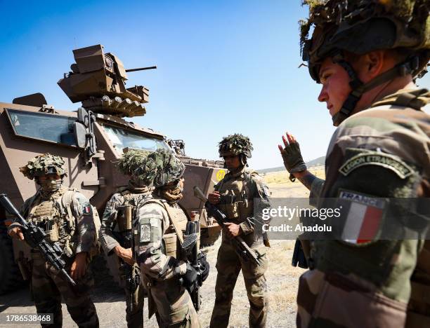 Soldiers are seen during the military exercise 'Xaritoo 2023' organized by Senegal and France in Dakar, the capital of Senegal on November 16, 2023....