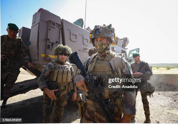 Soldiers are seen during the military exercise 'Xaritoo 2023' organized by Senegal and France in Dakar, the capital of Senegal on November 16, 2023....