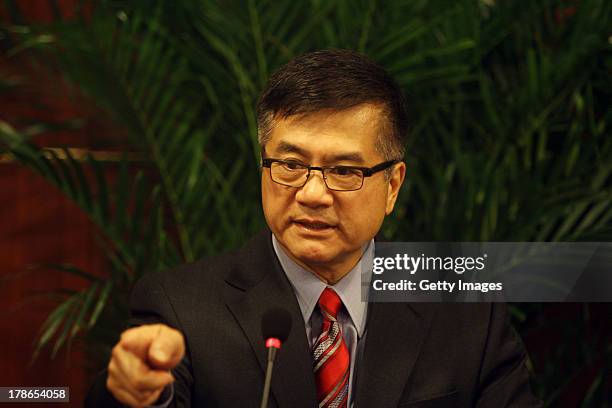 Ambassador Gary Locke attends the 20th anniversary of The U.S. - China Friendship Volunteers program on August 29, 2013 in Chengdu, China. The U.S. -...