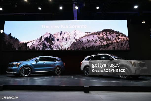 The 2024 Kia Sorrento is introduced during the Kia press conference at Automobility LA, the media preview day for the LA Auto Show, on November 16,...