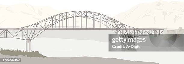 scenic river view - canyon river stock illustrations