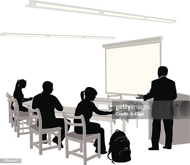 visual presentation - classroom projector stock illustrations