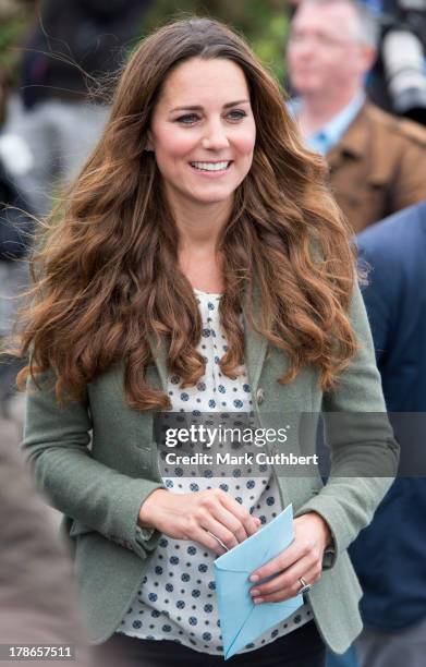 Catherine, Duchess of Cambridge starts The Ring O'Fire Anglesey Coastal Ultra Marathon on August 30, 2013 in Holyhead, Wales.