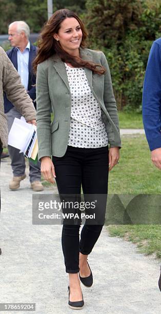 Catherine, Duchess of Cambridge attends the start of The Ring O'Fire Anglesey Coastal Ultra Marathon on August 30, 2013 in Holyhead, Wales.