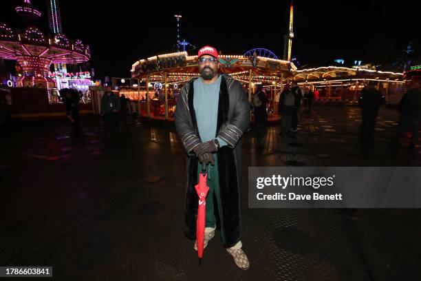Dereck Chisora attends the opening night of Winter Wonderland at Hyde Park on November 16, 2023 in London, England.