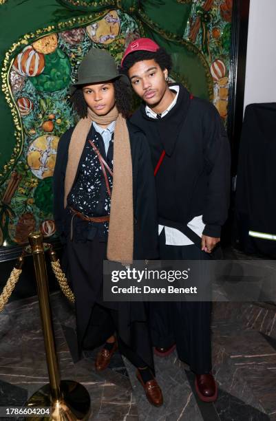 Indeyarna Donaldson-Holness and Taylan Donaldson-Holness attend the unveiling of Burlington Arcade's 2023 Christmas with Andrew Lloyd Webber on...