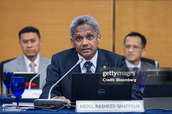 Abdul Rasheed Ghaffour, governor of Bank Negara Malaysia, during a ...