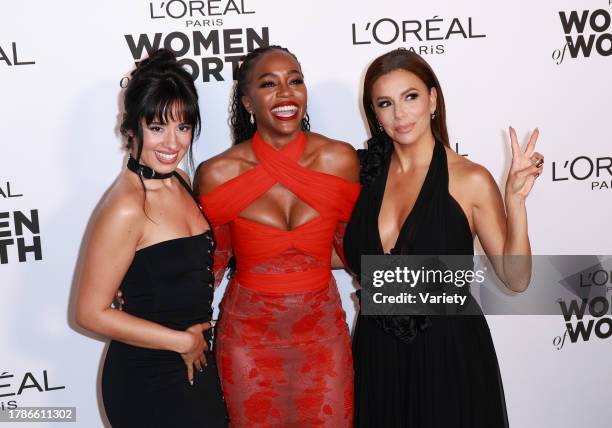 Camila Cabello, Aja Naomi King and Eva Longoria at the 18th Annual L'Oréal Paris Women of Worth Celebration at NeueHouse Hollywood on November 16,...