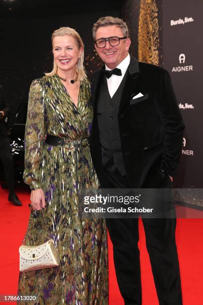 Susanne Sigl, Hans Sigl during the 75th Bambi Awards at Bavaria Filmstadt on November 16, 2023 in Munich, Germany.